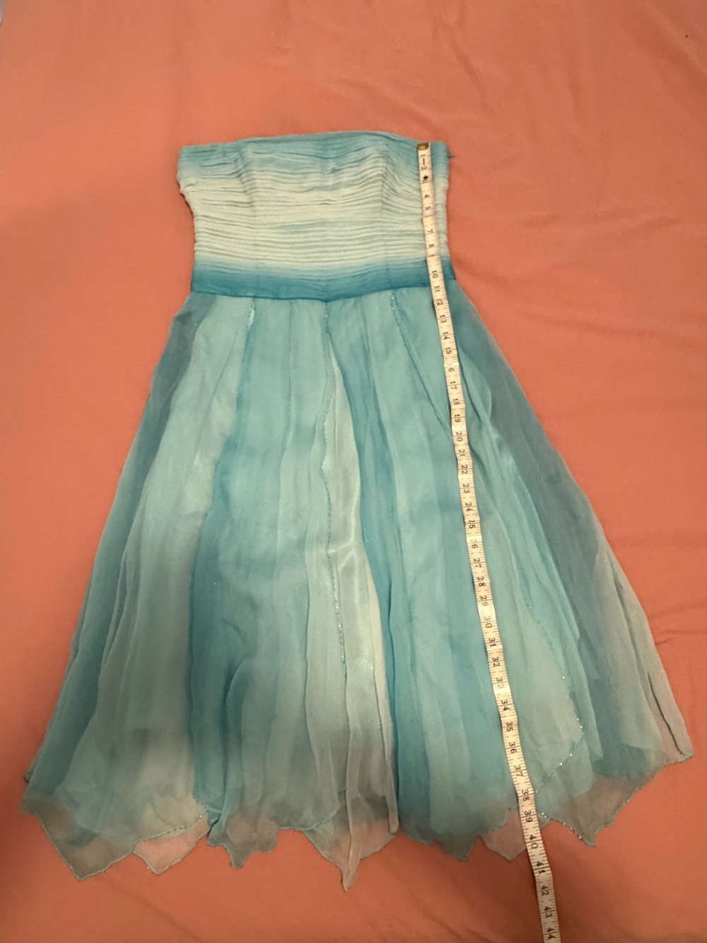 Laundry By Shelli Segal Light Blue Ombre Strapless Party Dress